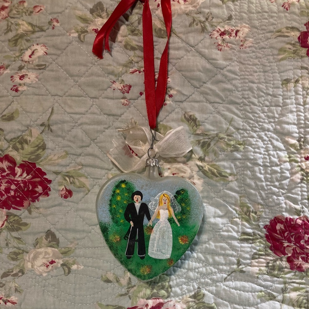 Hand crafted Anniversary / Wedding Christmas Ornament